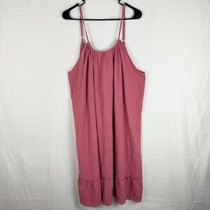 Kona Sol Midi Cover Up Dress Deep Scoop Back Sz XL Tiered